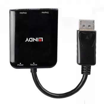 Lindy 38430 saskarnes centrs DisplayPort 21600 Mbit/s melns