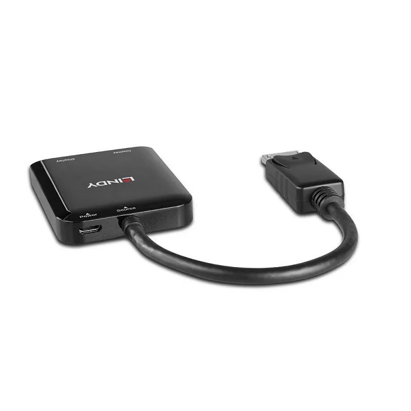 Lindy 38430 saskarnes centrs DisplayPort 21600 Mbit/s melns