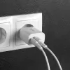 Iekštelpu lādētājs Lindy 73413 — universāls maiņstrāvas 100–240V, izeja 12V 3A, USB-A + USB-C, balts