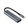 Lindy 4 Port USB 3.2 Gen 2 Type C Hub, USB 3.2 Gen 2 (3.1 Gen 2) Type-C, USB 3.2 Gen 2 (3.1 Gen 2) Type-C, 10000 Mbit/s, pelēks, Alumīnijs, Plastmasa, Apaļais kabelis