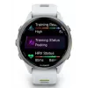 Viedpulkstenis IFIT ICON Forerunner 970 — 1,4 collu (3,56 cm) AMOLED 454×454, GPS, Wi‑Fi, titāna korpuss, silikona siksniņa (balta/dzeltena), 56 g