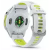 Viedpulkstenis IFIT ICON Forerunner 970 — 1,4 collu (3,56 cm) AMOLED 454×454, GPS, Wi‑Fi, titāna korpuss, silikona siksniņa (balta/dzeltena), 56 g