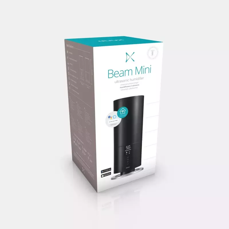 Duux Beam Mini 2 Ultraskaņas mitrinātājs — 3 L ūdens tvertne, LED displejs, melns