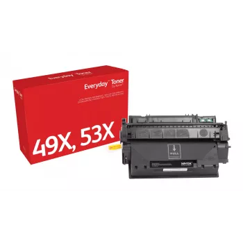 Everyday™ Melnais toneris no Xerox, saderīgs ar HP 49X 53X (Q5949X/ Q7553X), Augsta ietilpība