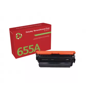 Everyday™ Melns Remanufactured Toner by Xerox Saderīga with HP 655A (CF450A), Standard capacity