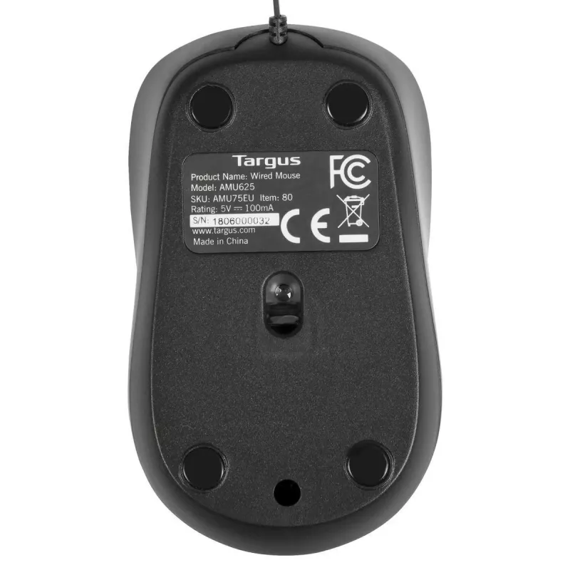 Targus AMU75EU pele ceļojumiem piemērota abām rokām USB Type-A Blue Trace 1000 DPI