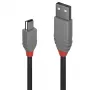 Lindy 0,2 m USB 2.0 Type A uz Mini-B kabelis, Anthra Line