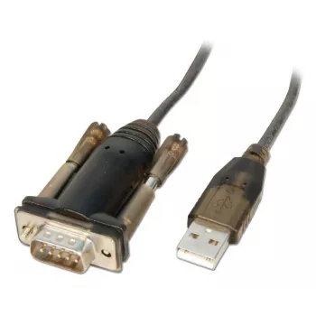 Lindy USB to Serial Converter Lite, pelēks, caurspīdīgs, 1,5 m, USB Type-A, RS-232, vīrišķais, vīrišķais