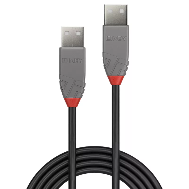 Lindy 0,5 m USB 2.0 Type A uz A kabelis, Anthra Line