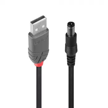 Lindy USB 2.0 Type A uz 5,5 mm līdzstrāvas kabelis, 1,5 m