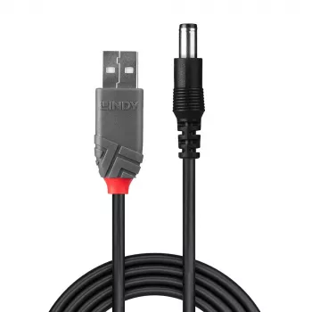 Lindy USB 2.0 Type A uz 5,5 mm līdzstrāvas kabelis, 1,5 m