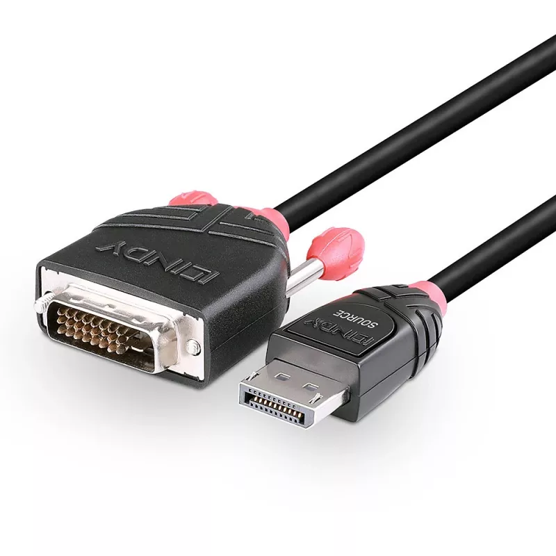 Lindy 2 m DisplayPort uz DVI-D kabelis
