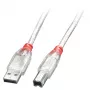 Lindy 5m USB 2.0 kabelis - no A tipa uz B, caurspīdīgs
