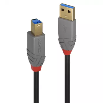 Lindy 5 m USB 3.2 A–B kabelis, 5 Gb/s, Anthra Line