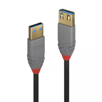 Lindy 1 m USB 3.2 Type A pagarinātāja kabelis, 5 Gbps, Anthra Line