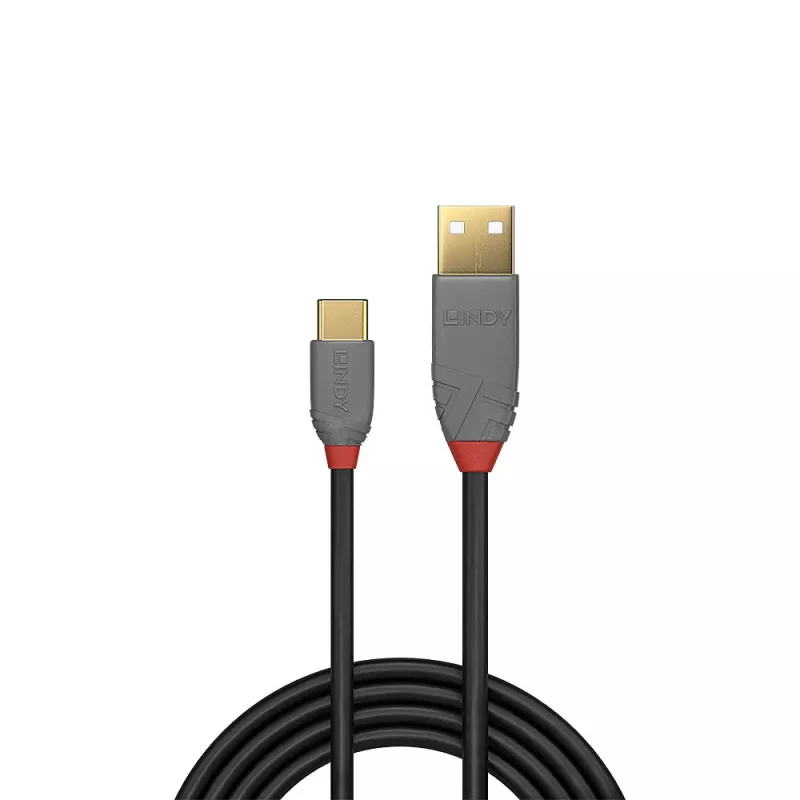 Lindy 2 m USB 2.0 A–C kabelis, Anthra Line