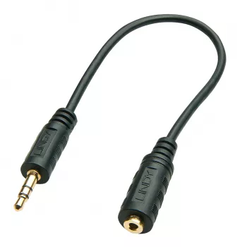 3,5 mm vīrišķā uz 2,5 mm sievišķo audio adapteris 20 cm melns