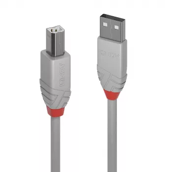 Lindy 0,5 m USB 2.0 A–B kabelis, Anthra Line, pelēks