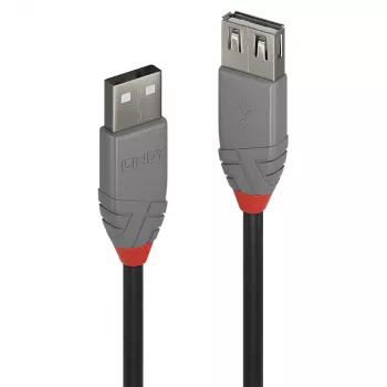 Lindy 5m USB 2.0 Type A pagarinātāja kabelis, Anthra Line
