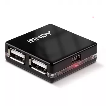 USB centrmezgls Lindy 4 portu USB 2.0 Mini centrmezgls