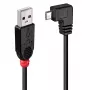 Lindy 2m USB 2.0 kabelis — Type A uz Micro-B, 90 grādu leņķī