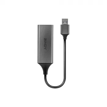Lindy USB 3.0 Gigabit Ethernet pārveidotājs, vadu, USB, Ethernet, 5000 Mbit/s, sudraba krāsā