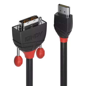 Lindy 5m HDMI–DVI kabelis, Melns Line