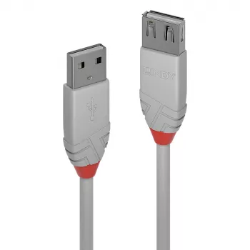 Lindy 0,2 m USB 2.0 Type A pagarinātājs, Anthra Line, pelēks