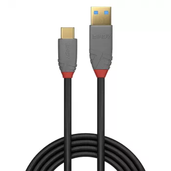 Lindy 1,5 m USB 3.2 Type A uz Type C kabelis, 10 Gbps, 5A, PD, Anthra Line