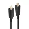 Lindy 20m optiskās šķiedras hibrīda Mini DisplayPort 1.4 kabelis ar noņemamiem DP savienotājiem