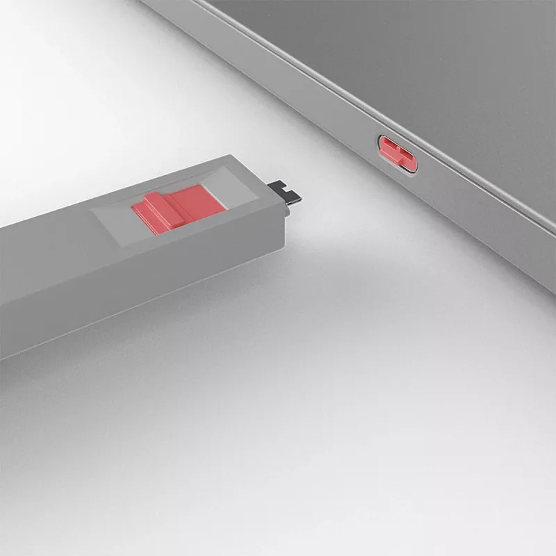 Porta bloķētāja atslēga Lindy USB Type C Porta bloķētāja atslēga, 4 gab., rozā
