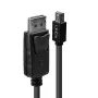 Lindy 2m Mini DisplayPort vīriešu savienotājs uz DisplayPort vīriešu savienotāju, melns, 2 m, Mini DisplayPort, DisplayPort, vīriešu, vīriešu, 2560 x 1600 pikseļi