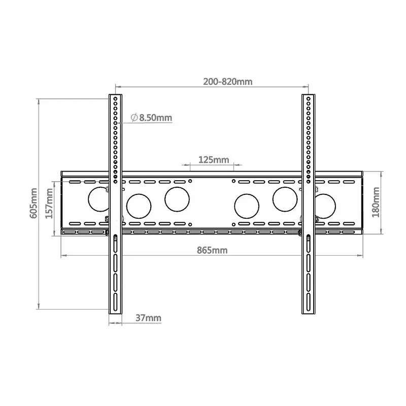 Wall Mount TV Bracket Hagor WH 85 T-HD 2.79 m (110 inch) Melns