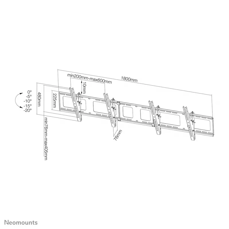 Neomounts NS-WMB200Melns Menuboard sienas stiprinājums 40-52 collas - noliecams