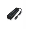 ICY BOX IB-HUB1700-C3 USB 3.2 Gen 1 (3.1 Gen 1) Type-C 5000 Mbit/s Melns
