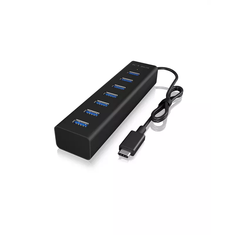 ICY BOX IB-HUB1700-C3 USB 3.2 Gen 1 (3.1 Gen 1) Type-C 5000 Mbit/s Melns