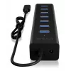 ICY BOX IB-HUB1700-C3 USB 3.2 Gen 1 (3.1 Gen 1) Type-C 5000 Mbit/s Melns