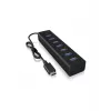 ICY BOX IB-HUB1700-C3 USB 3.2 Gen 1 (3.1 Gen 1) Type-C 5000 Mbit/s Melns