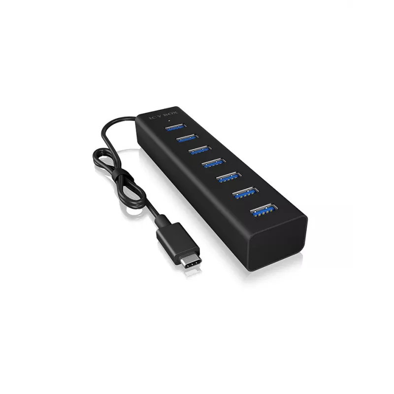 ICY BOX IB-HUB1700-C3 USB 3.2 Gen 1 (3.1 Gen 1) Type-C 5000 Mbit/s Melns