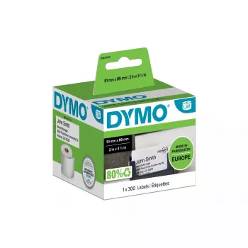 DYMO Authentic LabelWriter tikšanās/vārda nozīmīšu uzlīmes | 51 mm x 89 mm | bezlīmjavas | rullis ar 300 viegli atdalāmām uzlīmēm | LabelWriter uzlīmju printeriem | ražots Eiropā