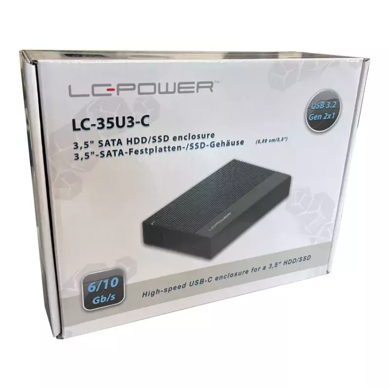HDD/SSD korpuss LC-Power LC-25U3-C Melns 2.5 collu USB Type-C 6 Gbit/s