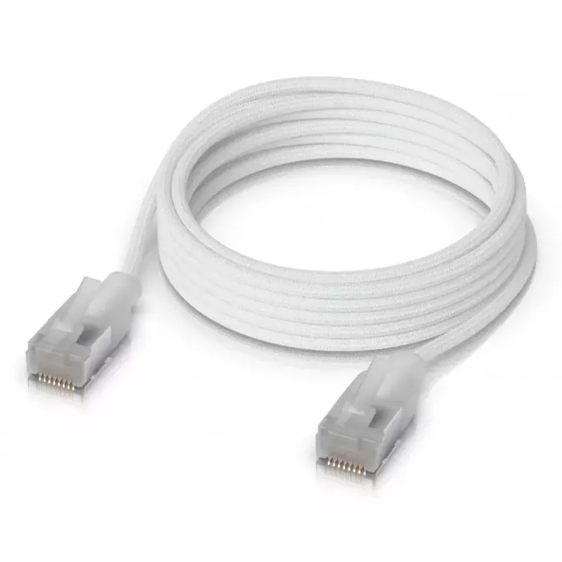 Tīkla kabelis Ubiquiti UACC-Cable-Patch-EL-C6A-2M-W RJ-45 Cat6a 2 m caurspīdīgi balts