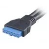 USB kabelis 2 x USB A Akasa AK-CBUB09-15BK melns