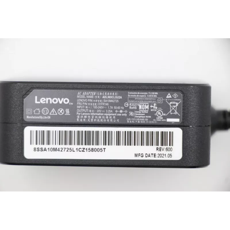 Lenovo 01FR146 strāvas adapteris/invertors Iekštelpu 65 W Melns