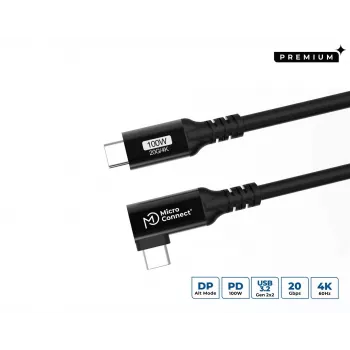 USB kabelis Microconnect USB3.2CC01-A 1m USB C 20 Gbit/s Melns