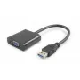 Microconnect USB3.0VGA USB grafikas adapteris 1920 x 1080 pikseļi, melns