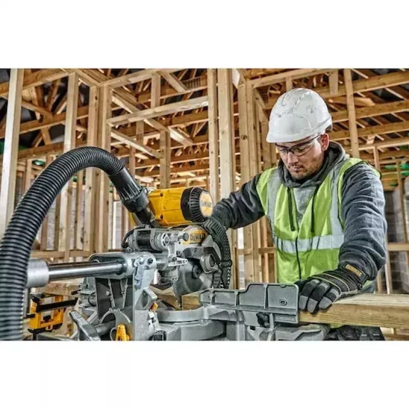 Leņķzāģis DeWALT DWS727-QS, stacionārs kombinētais leņķzāģis, svars 22 kg, augstums 460 mm