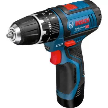 Bosch GSB 10,8-2-LI Professional Keyless Melns, Blue, Red