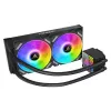 Viss-vienā šķidruma dzesētājs ANTEC SYMPHONY 240 — 120 mm ventilatori, melns, atbalsta AM4/LGA1700