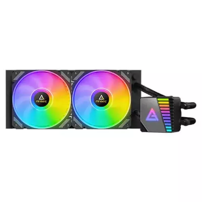 Viss-vienā šķidruma dzesētājs ANTEC SYMPHONY 240 — 120 mm ventilatori, melns, atbalsta AM4/LGA1700